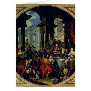 Festmåltid under en Ionic Portico, c.1720-25 Hälsningskort