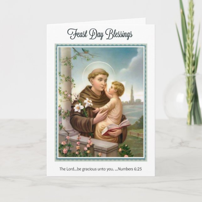 Festmåltiddag St Anthony av det Padua barnet Jesus Kort (Framsida)