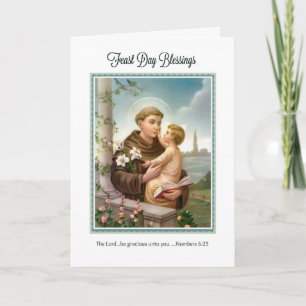 Festmåltiddag St Anthony av det Padua barnet Jesus Kort