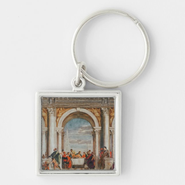 Festmåltiden i huset av Levi Fyrkantig Silverfärgad Nyckelring (Framsidan)