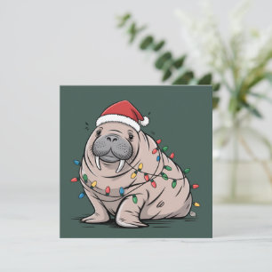 Festmanatén jul Santa hav älskare mysig Julkort