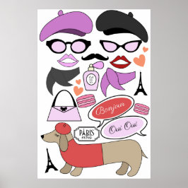 Festrekvisita för fotobås med tema Emily i Paris a Poster