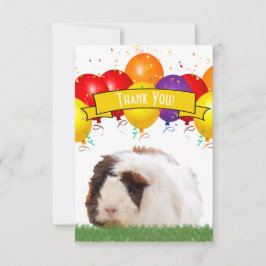 Festsballonger Söt Marsvin Gul Banner Tack Kort