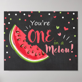 Festsignal One in a melon Födelsedagsdekoration fö Poster