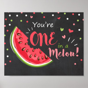 Festsignal One in a melon Födelsedagsdekoration fö Poster