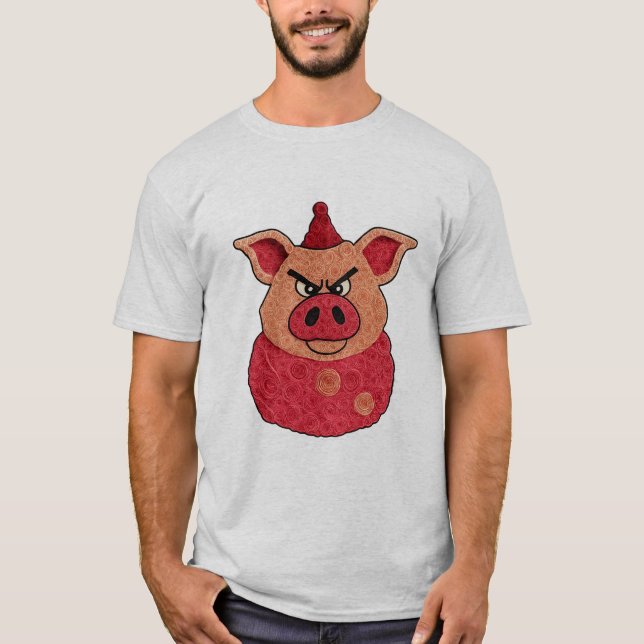 Festsvin Raseri T-Shirt – Ilsket Gris i Födelsedag (Framsida)