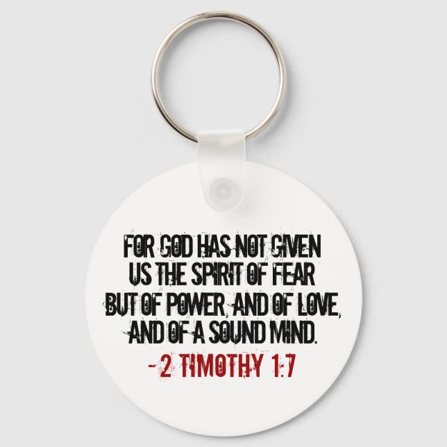 Fet 2 Timothy 1:7 Nyckelring (Framsida)