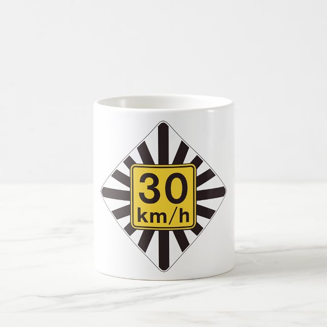 Fet 30 kMh hastighetsbegränsning Sunburst Traffic  Kaffemugg (Skapare uppladdad)