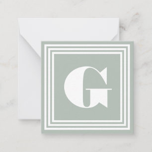 Fet 3 Ram Monogram Ash Grått & White Anteckningskort