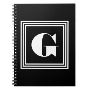 Fet 3 Ram Monogram Svartvitt Anteckningsbok