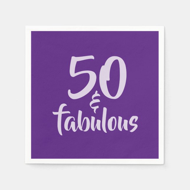 Fet 50- och Fabulous 50:e Födelsedagsfesten Papper Pappersservett (Framsidan)