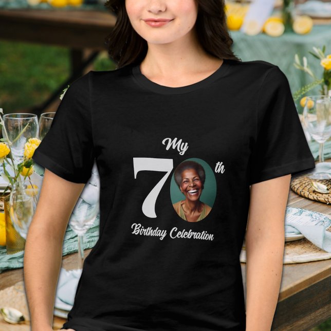 Fet 70-årsfödelsedagsfoto  t shirt (Skapare uppladdad)