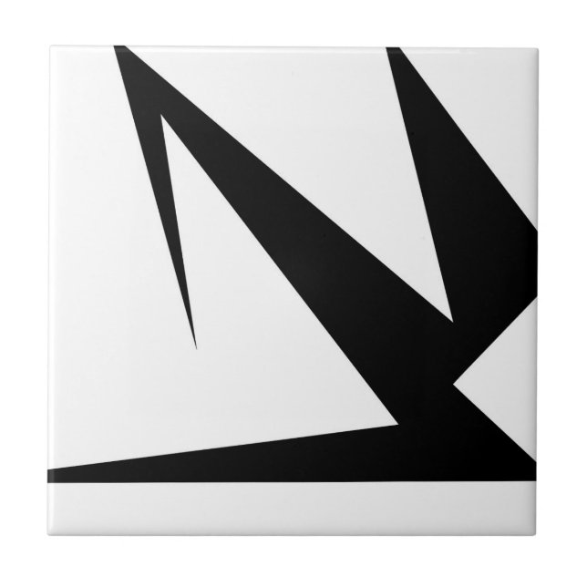 Fet Abstrakt Art Black White Kakelplatta (Framsidan)