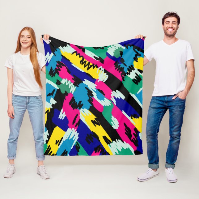 Fet Abstrakt Art i primärt Färg Fleecefilt (På plats)