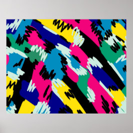 Fet Abstrakt Art i primärt Färg Poster