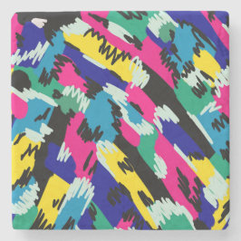 Fet Abstrakt Art i primärt Färg Stenunderlägg