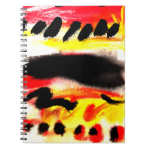 Fet Abstrakt Black Red Gult Floed Färg