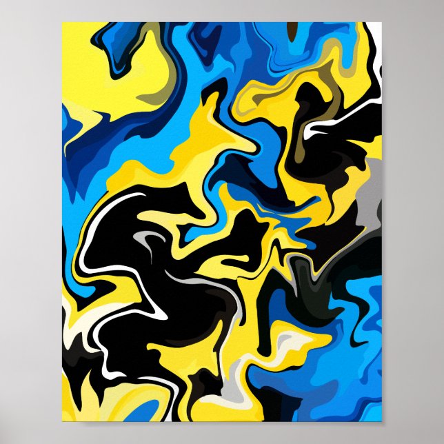 Fet Abstrakt Fluid Art Poster (Framsidan)