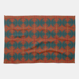 Fet Abstrakt Hippie Coola Red Blue Ethnic Trippy Kökshandduk