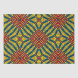 Fet Abstrakt Hippie Red Gult Blue Ethnic Tribal