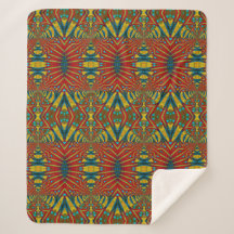 Fet Abstrakt Hippie Red Gult Blue Ethnic Trippy