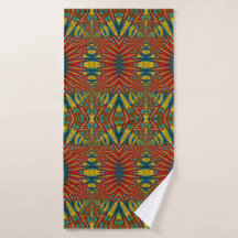 Fet Abstrakt Hippie Red Gult Blue Ethnic Trippy