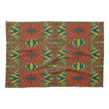 Fet Abstrakt Hippie Red Gult Blue Ethnic Trippy