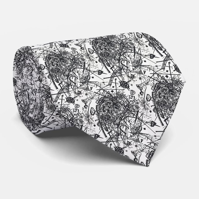 Fet Abstrakt Kandinsky Neck Tie - Arful Flair Slips (Rullad)
