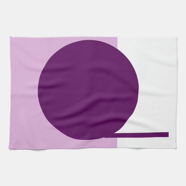Fet abstrakt konst cirkel lila rosa vit kökshandduk (Horisontell)