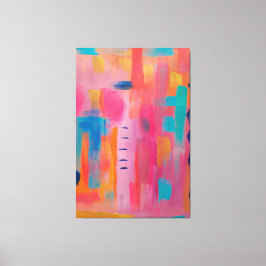 Fet Abstrakt konst i Pinks och Blues Canvastryck