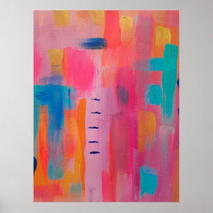 Fet Abstrakt konst i Pinks och Blues Poster