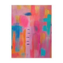 Fet Abstrakt konst i Pinks och Blues