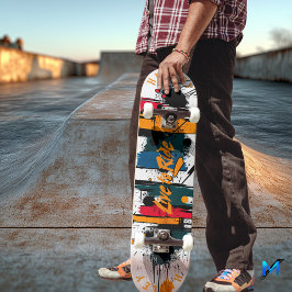 Fet abstrakt penseldrag - Lev för att åka design Mini Skateboard Bräda 18,5 Cm