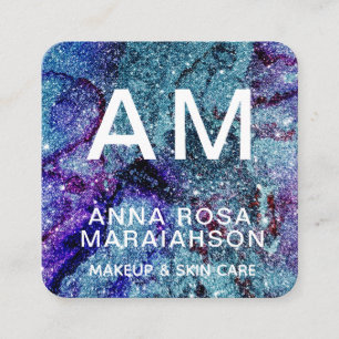 *~* Fet Abstrakt QR Artsy GLITTER LOGOTYP PHOTO Fyrkantigt Visitkort
