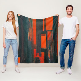 Fet Abstrakt Red and Black Art Fleecefilt