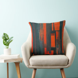 Fet Abstrakt Red and Black Art Kudde