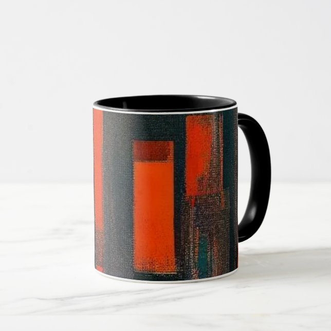 Fet Abstrakt Red and Black Art Mugg (Framsida höger)