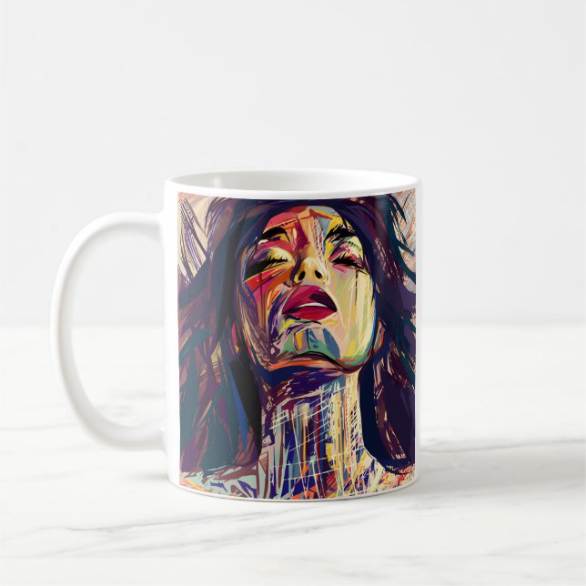 Fet Abstrakt Woman Kaffemugg (Vänster)