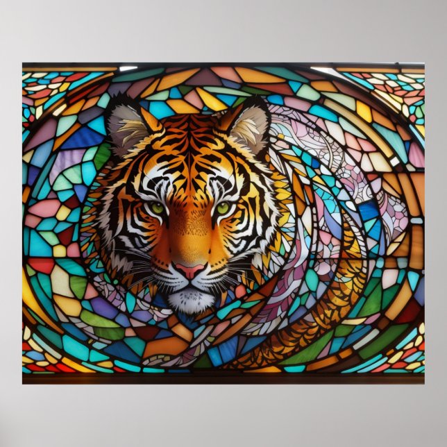 *~* Fet AP68 TIGER-lagat glas 5:4 Fantasy Poster (Framsidan)