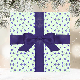 Fet aqua lila stjärnor mönster jul presentpapper