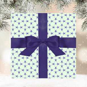 Fet aqua lila stjärnor mönster jul presentpapper