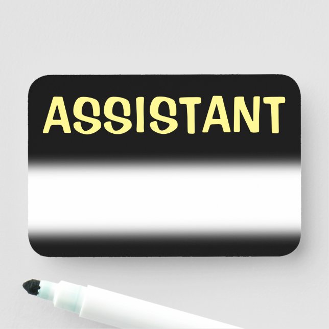 Fet "ASSISTANT" Namn bricka Namnbricka (På plats)