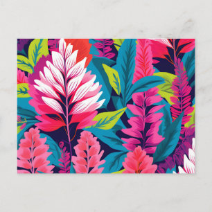 Fet Astilbe Blommigt Pop Art Mönster Vykort