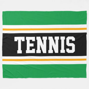 Fet Atletisk Grön Orange Svart TENNIS Ränder Fleecefilt