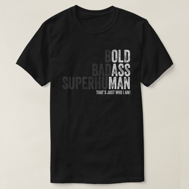 fet badass superhuman l Pappa Grandpa Fars dag T Shirt (Design framsida)