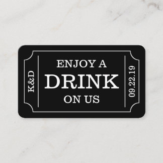 Fet Biljettstil "Njut av en drink på oss" Mall