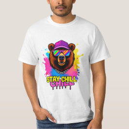 Fet Björn Illustration med Inspirerande Slogan T Shirt
