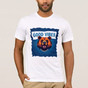 Fet Björn Illustration med Inspirerande Slogan T Shirt