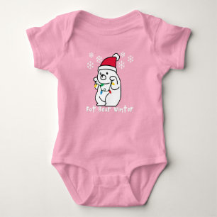 Fet björn vinter, vit björn jultomte hatt, Xmas lj T Shirt