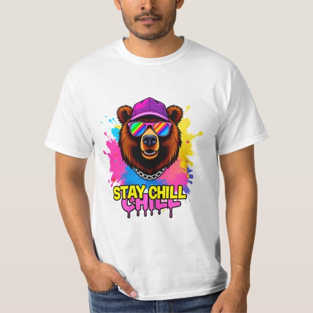 Fet björnillustration med inspirerande slogan t shirt (Framsida)